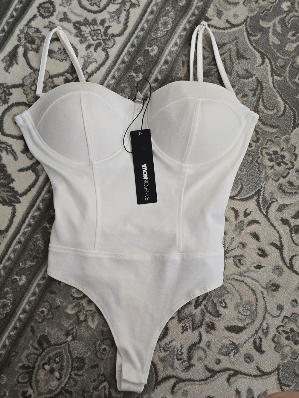 FASHION NOVA White Bustier One-Piece for Kids